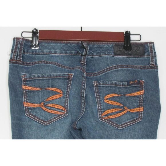 Seven7 Legging Dark Distressed Wash Denim Jeans - Picture 4 of 12